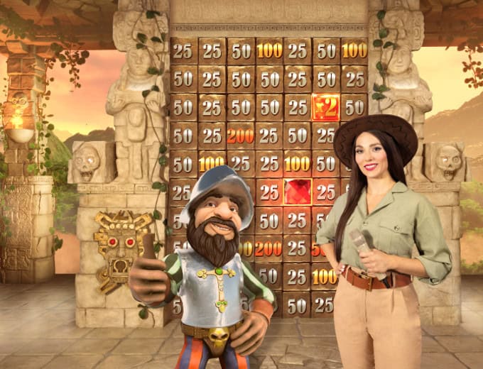 Gonzos Treasure Map Female presenter find your casino